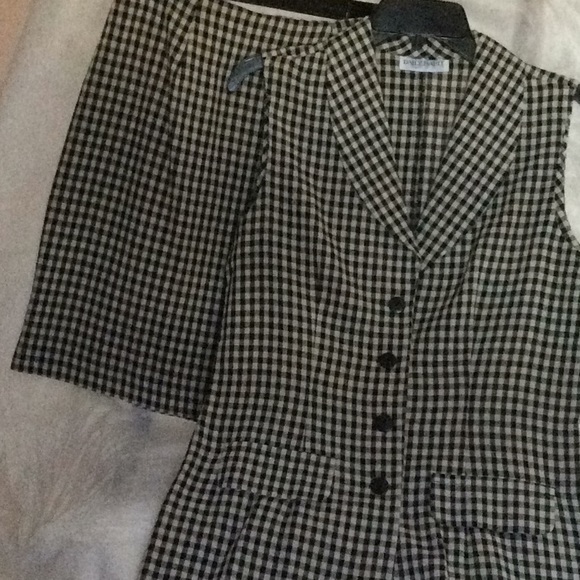 Checked Skirt and Vest Suit Vintage - Picture 1 of 9